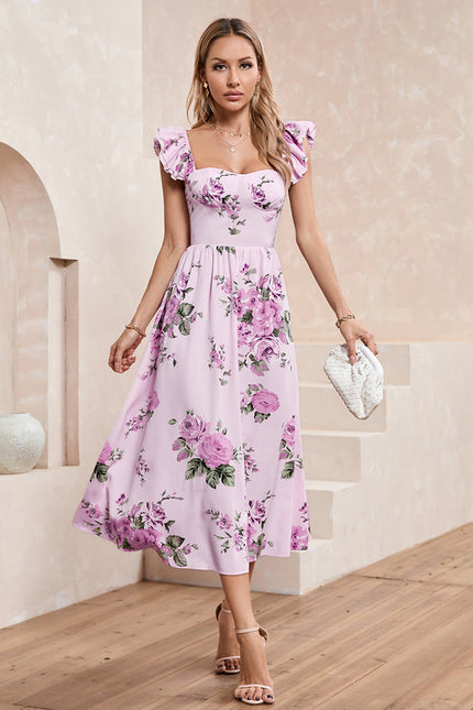 Robe Chic Midi Rose Fleuri - gallery 5