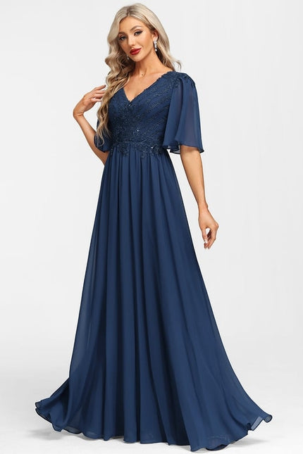 Robe Chic Longue Bleu Cobalt - gallery 1