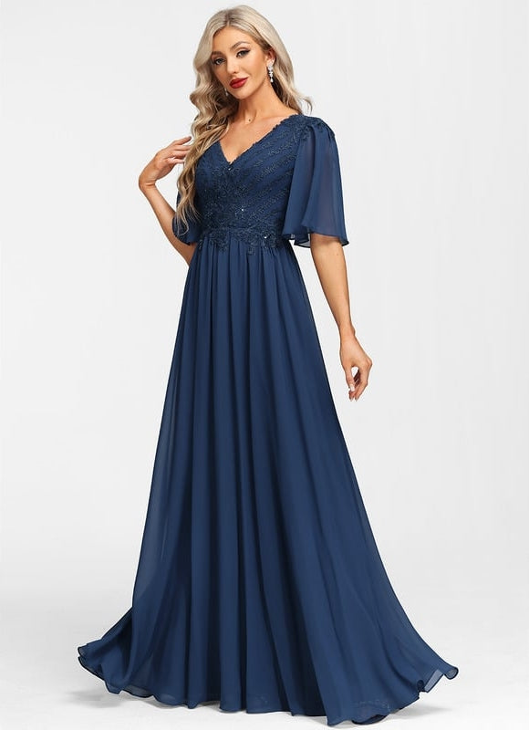 Robe Chic Longue Bleu Cobalt - gallery 1
