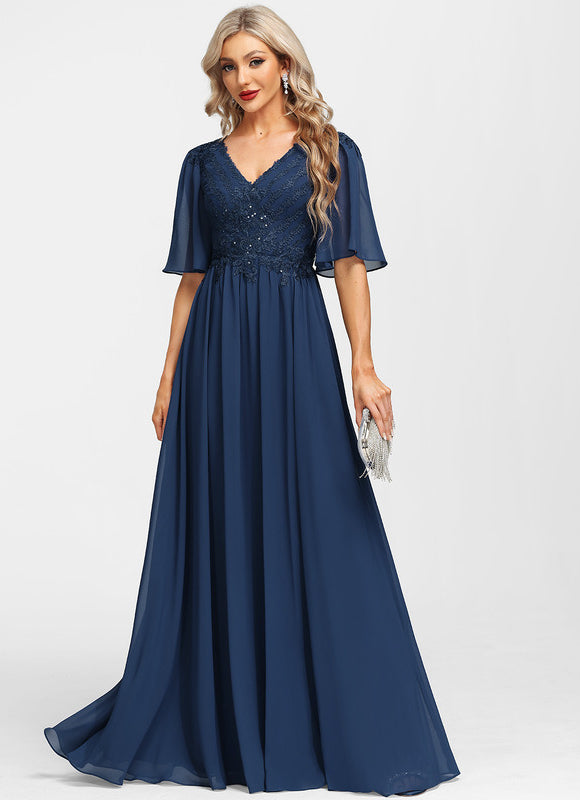 Robe Chic Longue Bleu Cobalt - gallery 2