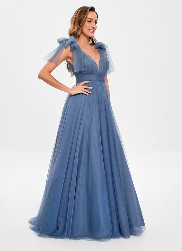 Robe Chic Tulle Bleu - gallery 4