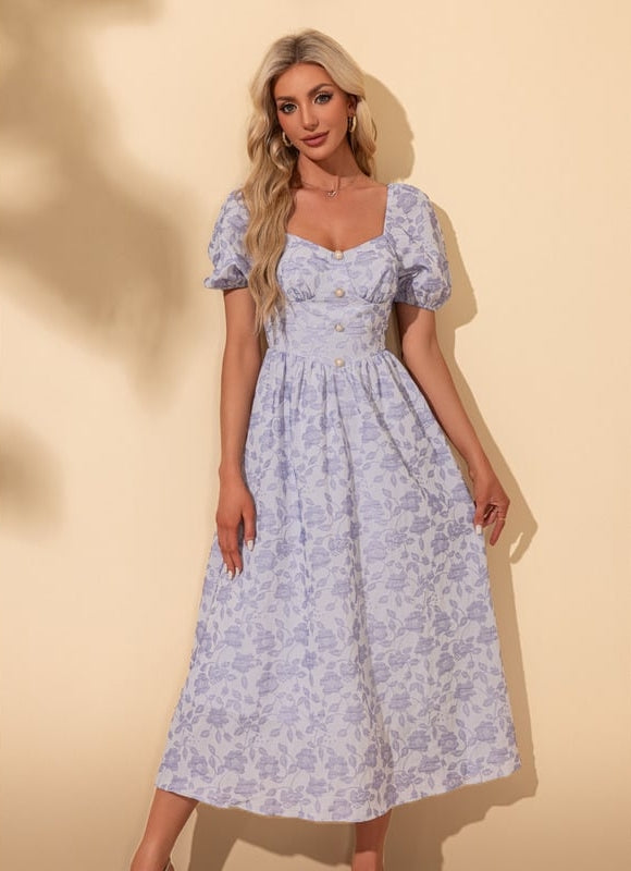 Robe Chic Midi Rose Fleuri - gallery 5