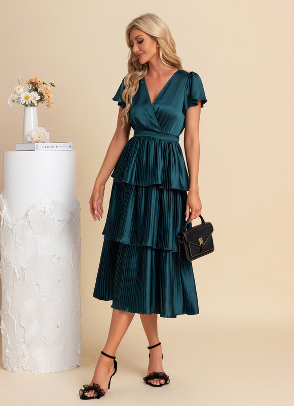Robe Chic Plissée Satinée