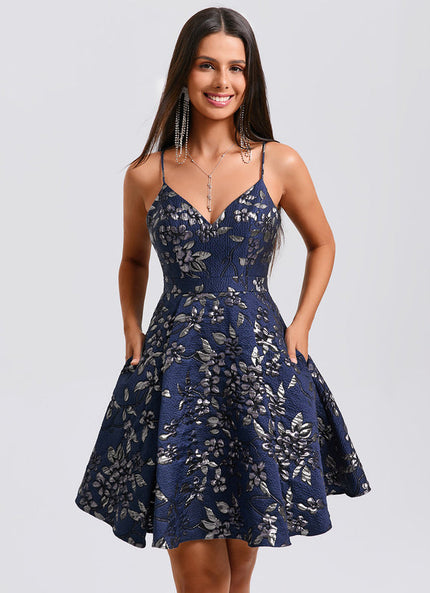 Robe Chic Jacquard À Bretelles