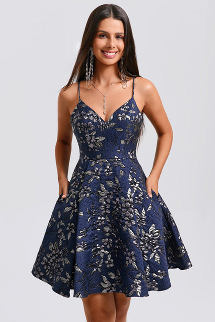Robe Chic Jacquard À Bretelles