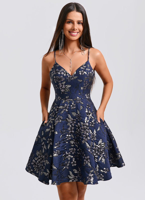 Robe Chic Jacquard À Bretelles