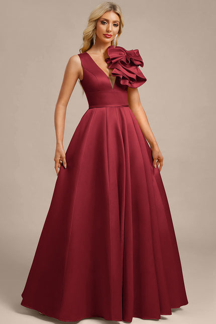 Robe Chic Bordeaux Asymétrique - gallery 4