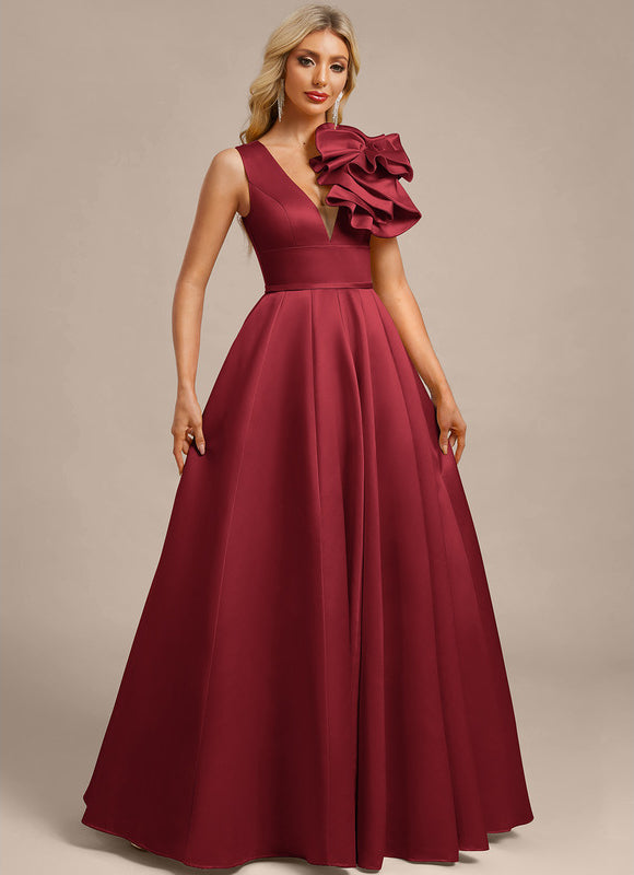 Robe Chic Bordeaux Asymétrique - gallery 4