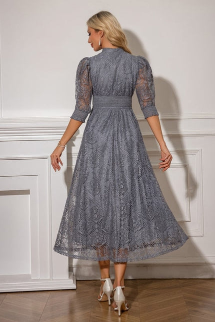 Robe Chic Dentelle Grise - gallery 2