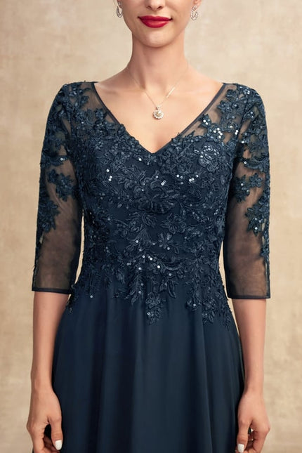 Robe Chic Longue Bleu Cobalt - gallery 4