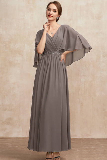Robe Chic Longue Fluide Grise - gallery 5