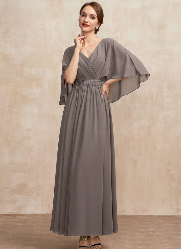 Robe Chic Longue Fluide Grise - gallery 5