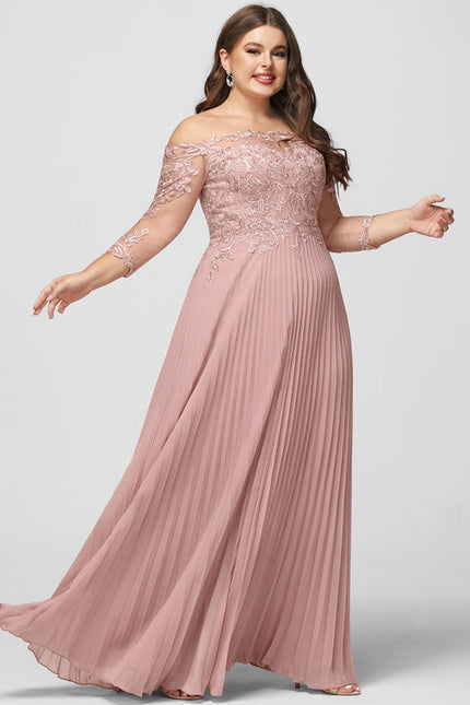 Robe Chic Longue Rose Plissée - gallery 7