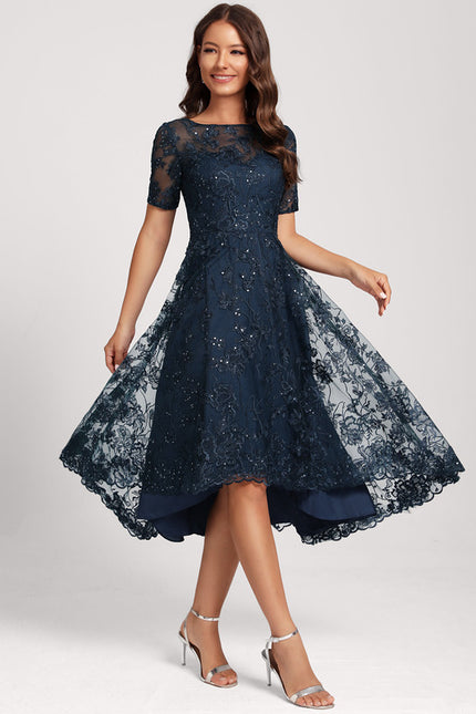 Robe Chic Élégance Marine Pailletée - gallery 1
