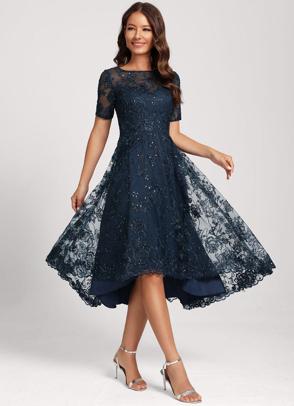 Robe Chic Élégance Marine Pailletée - gallery 1