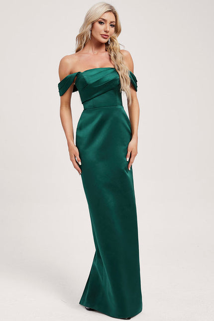 Robe Chic Vert Émeraude Satinée - gallery 2