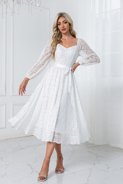 Robe Chic Midi Dentelle Élégante - gallery 6
