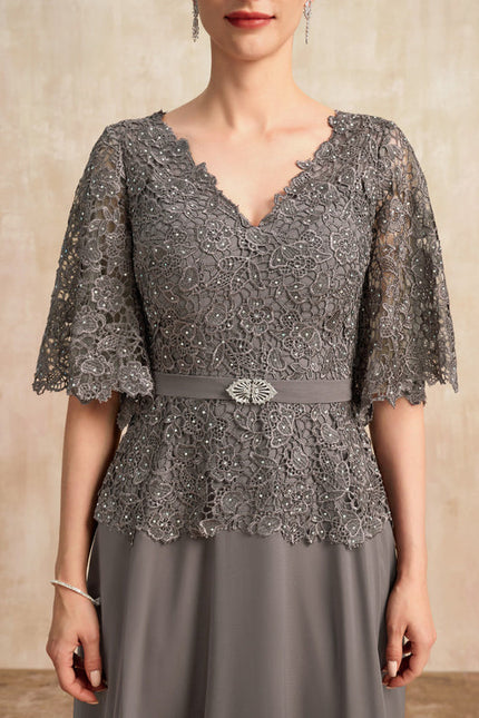 Robe Chic Élégante Grise - gallery 3