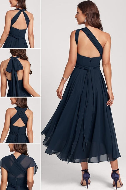 Robe Chic Asymétrique Émeraude - gallery 1