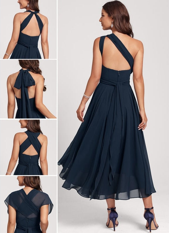 Robe Chic Asymétrique Émeraude - gallery 1