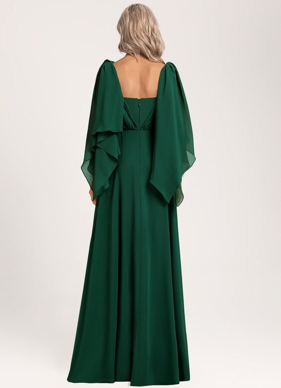 Robe Chic Chiffon Émeraude - gallery 4