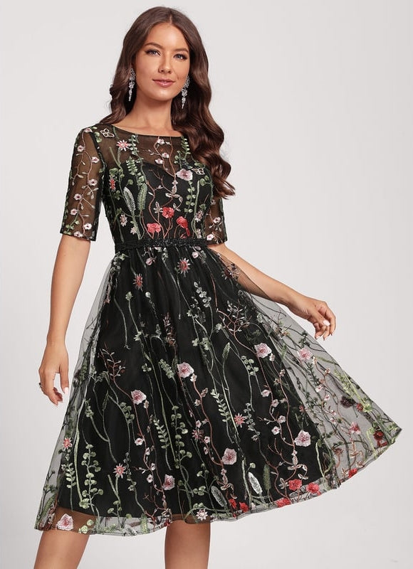 Robe Bohème Chic Dentelle Noire