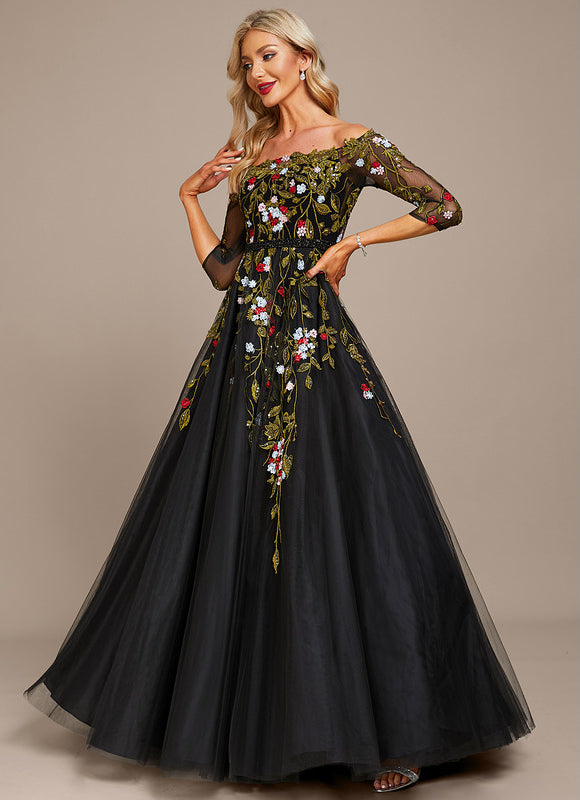 Robe Chic Lueur Florale Sombre - gallery 4
