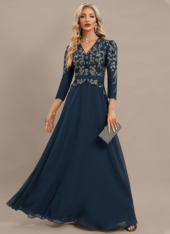 Robe Chic Longue Marine Élégante