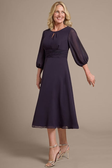 Robe Chic Mousseline Violet - gallery 2