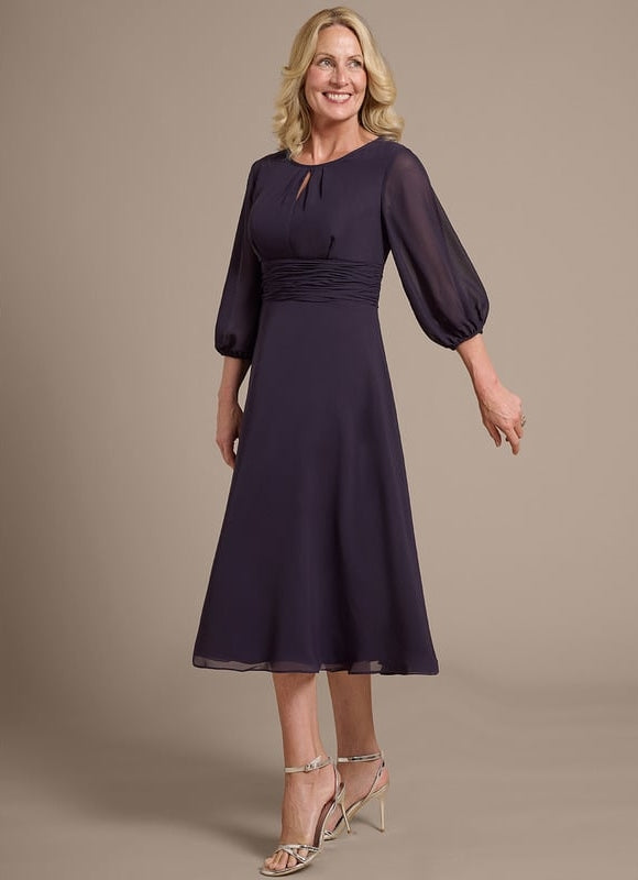 Robe Chic Mousseline Violet - gallery 2