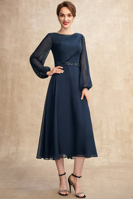 Robe Chic Bleu Nuit Élégante - gallery 6