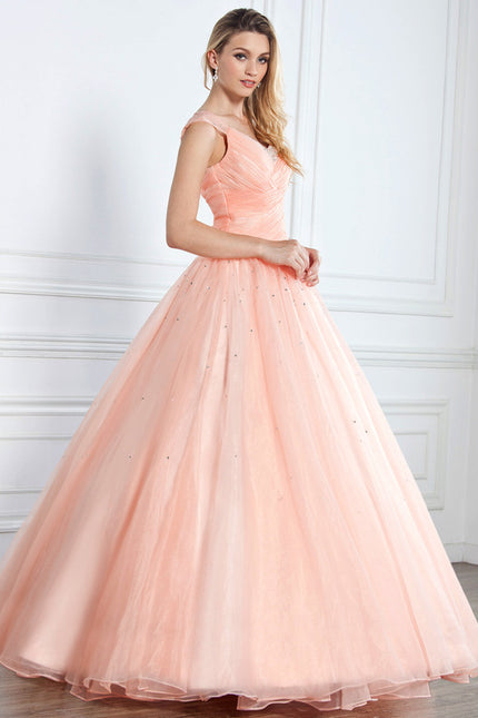 Robe Chic Rêve Pêche Satiné - gallery 1