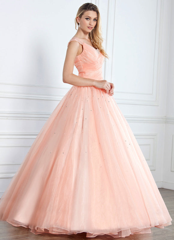 Robe Chic Rêve Pêche Satiné - gallery 1