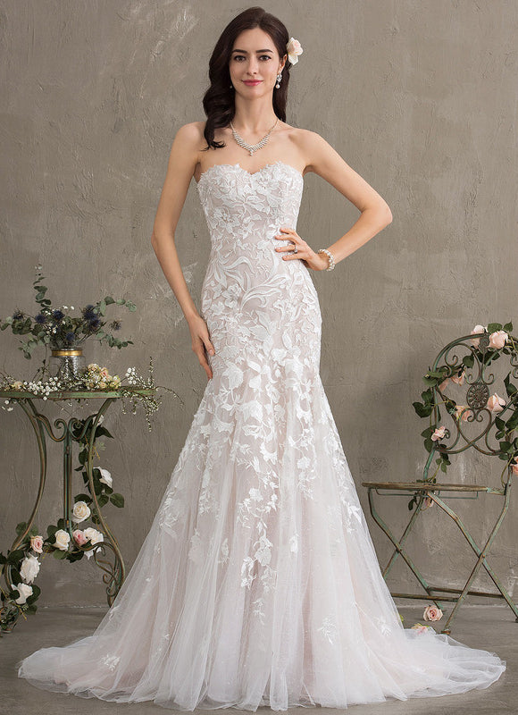 Robe Chic Blanche Sirène Col Cœur - gallery 2