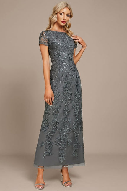 Robe Chic Glamour Dentelle Émeraude - gallery 3