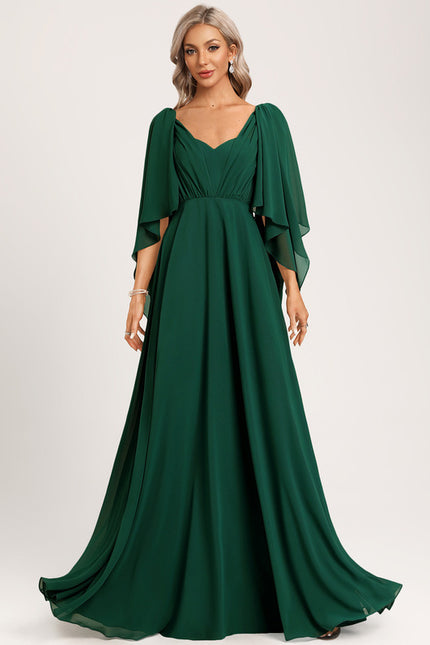 Robe Chic Chiffon Émeraude - gallery 1
