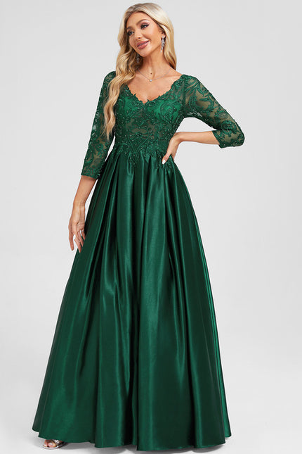Robe Chic Éclat Soyeux Émeraude - gallery 2