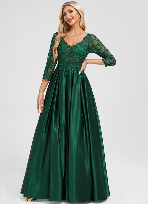 Robe Chic Éclat Soyeux Émeraude - gallery 2