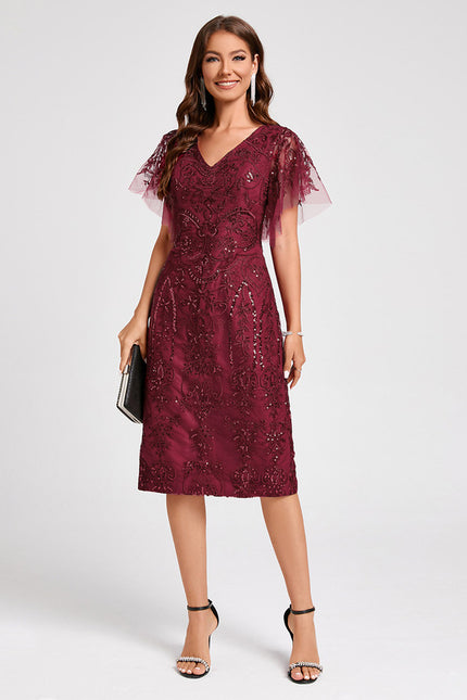 Robe Chic Bordeaux Éclatante