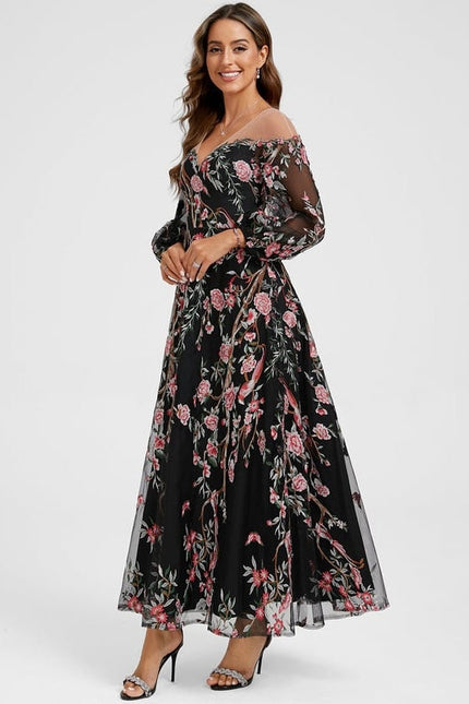 Robe Chic Noire Florale - gallery 3
