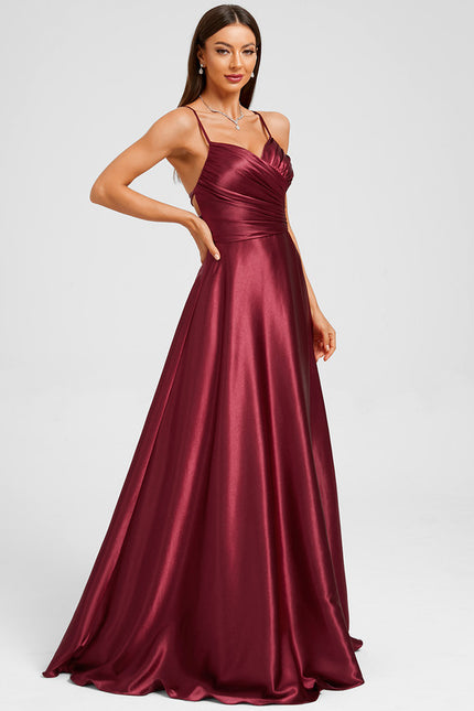 Robe Chic Satin Bleue Élégante - gallery 1