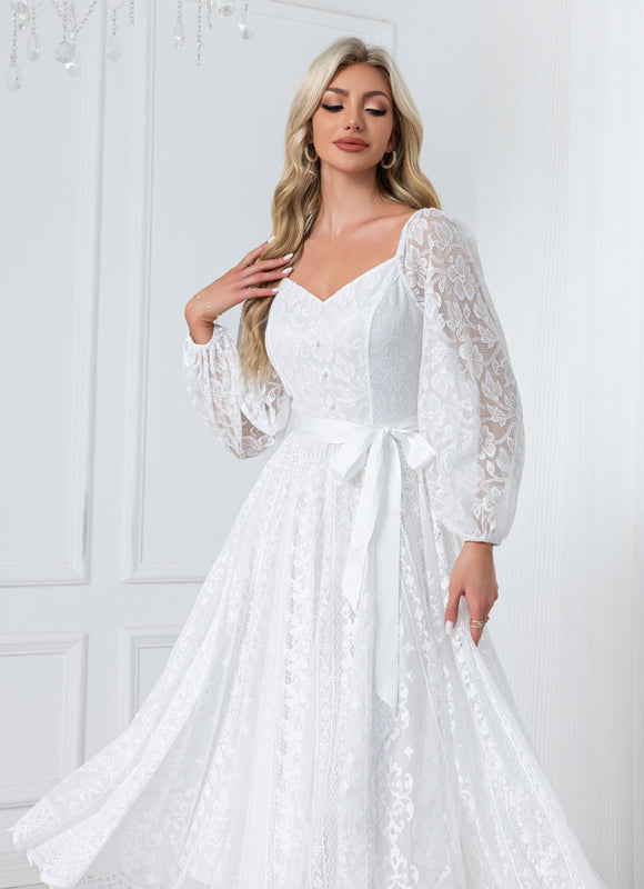 Robe Chic Midi Dentelle Élégante - gallery 5