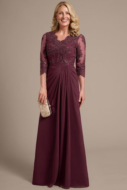 Robe Chic Bordeaux En Mousseline