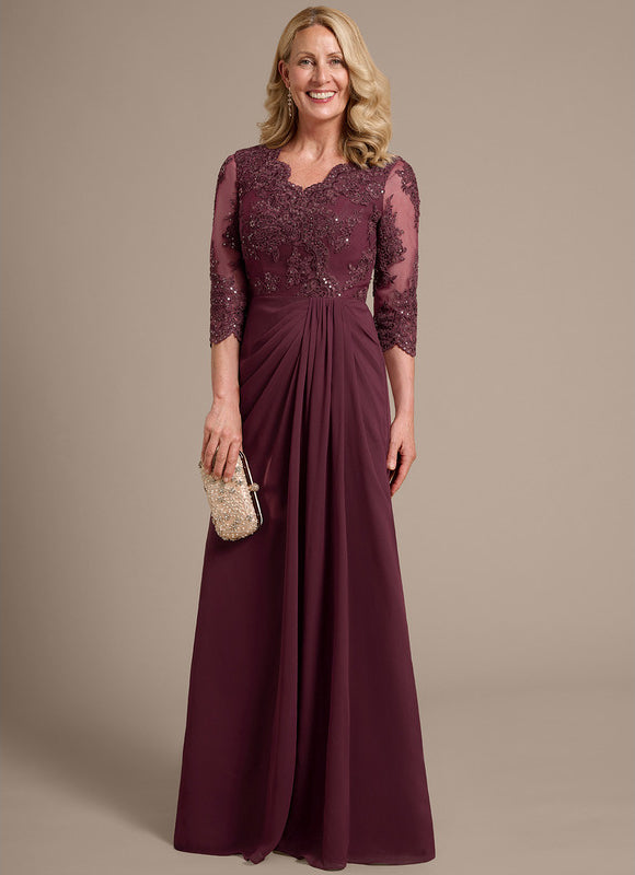Robe Chic Bordeaux En Mousseline