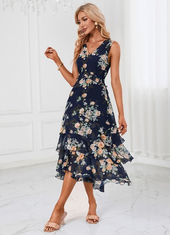 Robe Chic À Volants Florale - gallery 1