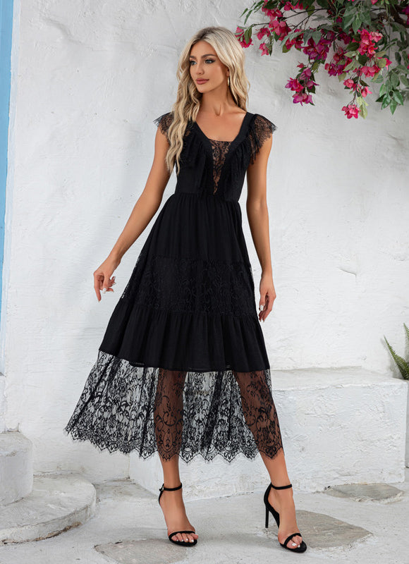 Robe Chic Noire Dentelle - gallery 1