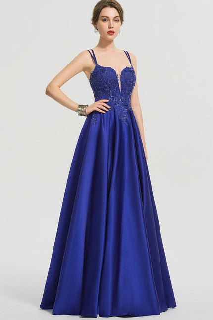 Robe Chic Bleu Satinée - gallery 3