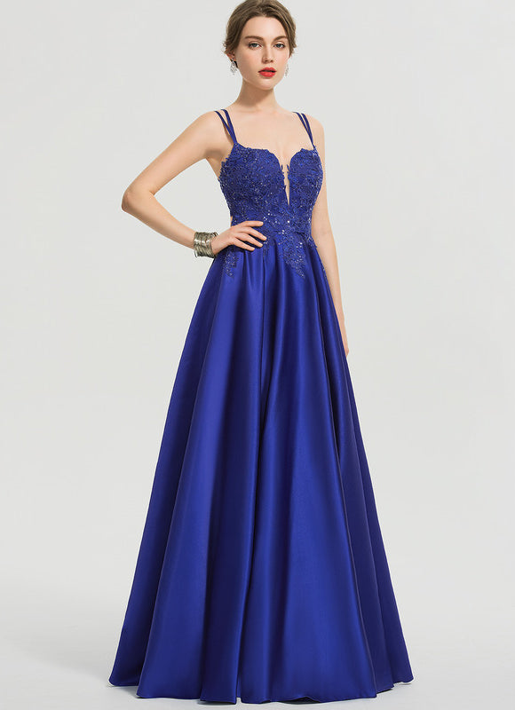 Robe Chic Bleu Satinée - gallery 3