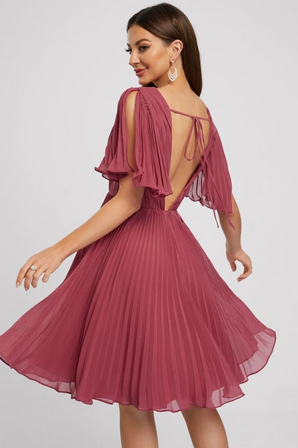 Robe Chic Bleu Plissé Élégant - gallery 2