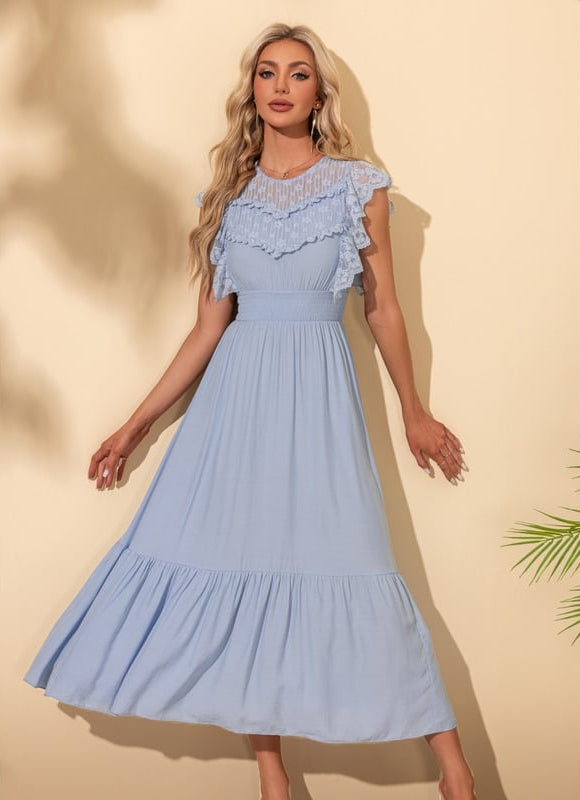 Robe Chic Bleue Aérienne - gallery 4